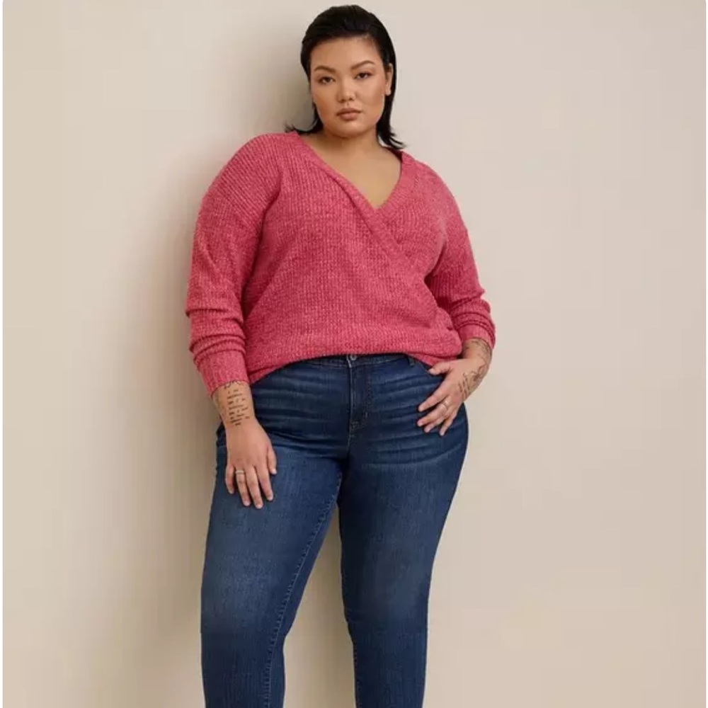 Torrid waffle knot drop shoulder sweater